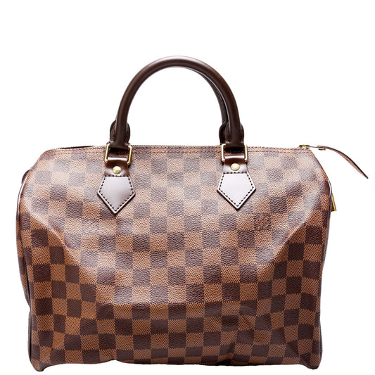 Louis Vuitton Speedy 30 Ebene Red Damier Handbag