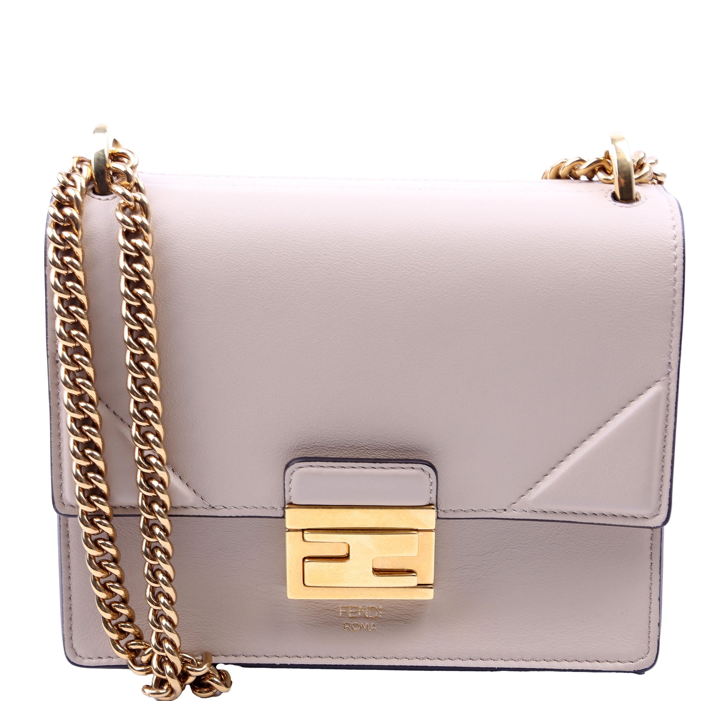Fendi Kan Shoulder Matte Taupe Bag Leather Small Shoulder Bag