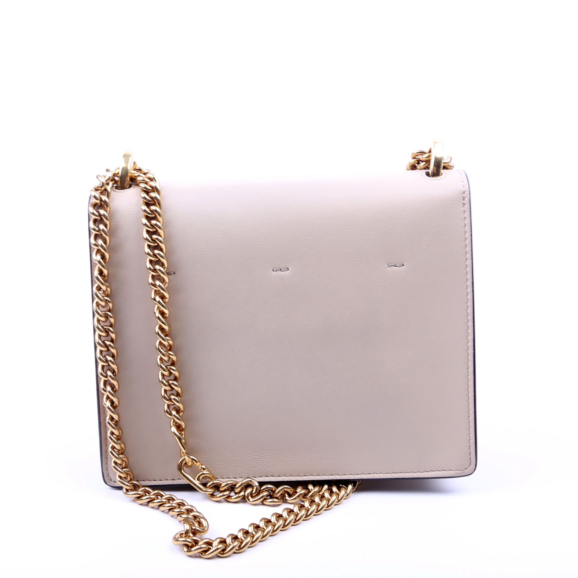 Fendi Kan Shoulder Matte Taupe Bag Leather Small Shoulder Bag