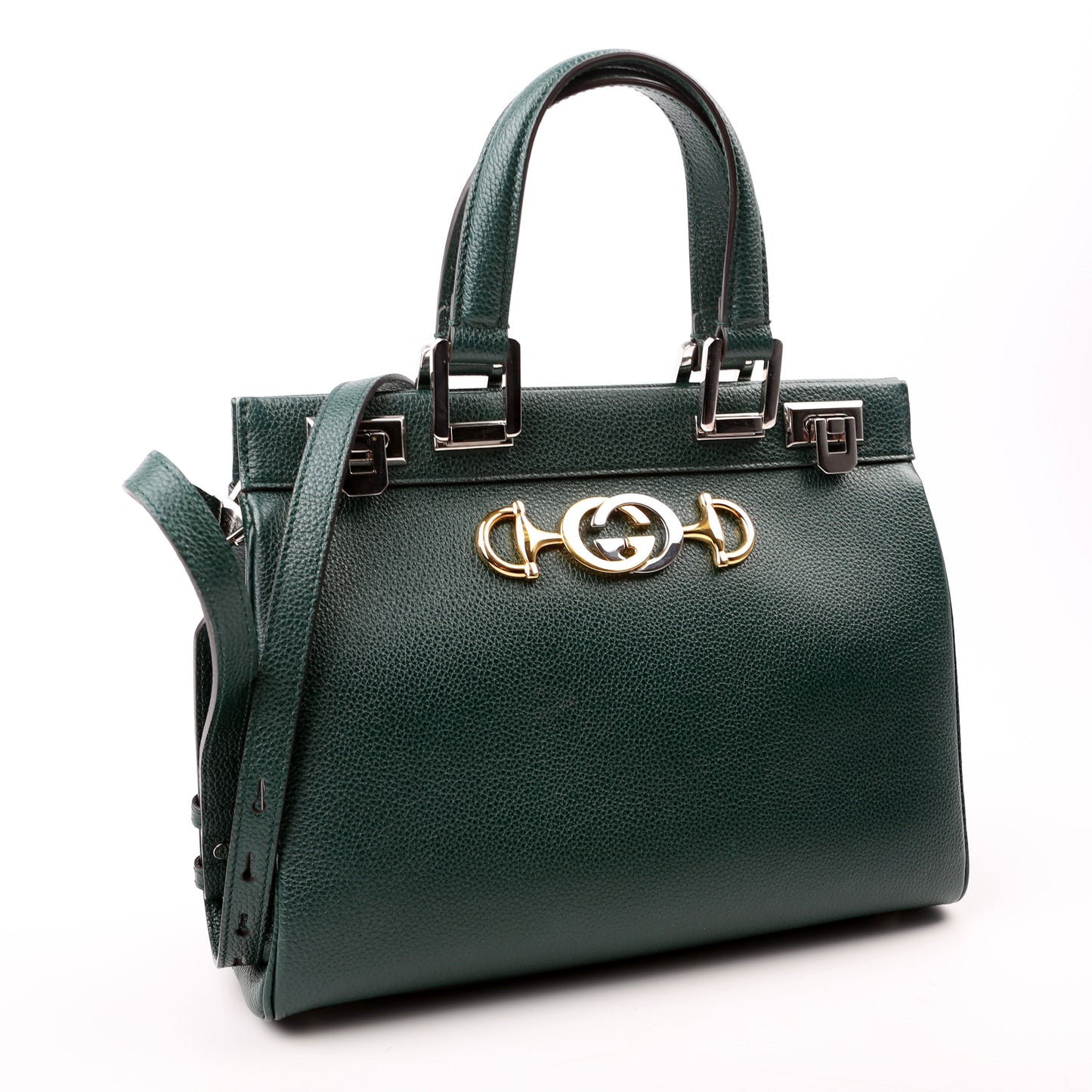Gucci Zumi Green Small Top Handle Travel Bag