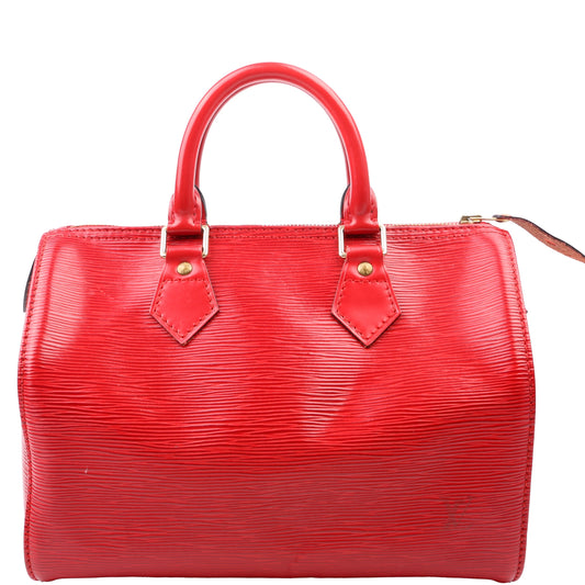 Louis Vuitton Speedy 25 Red Epi Handbag