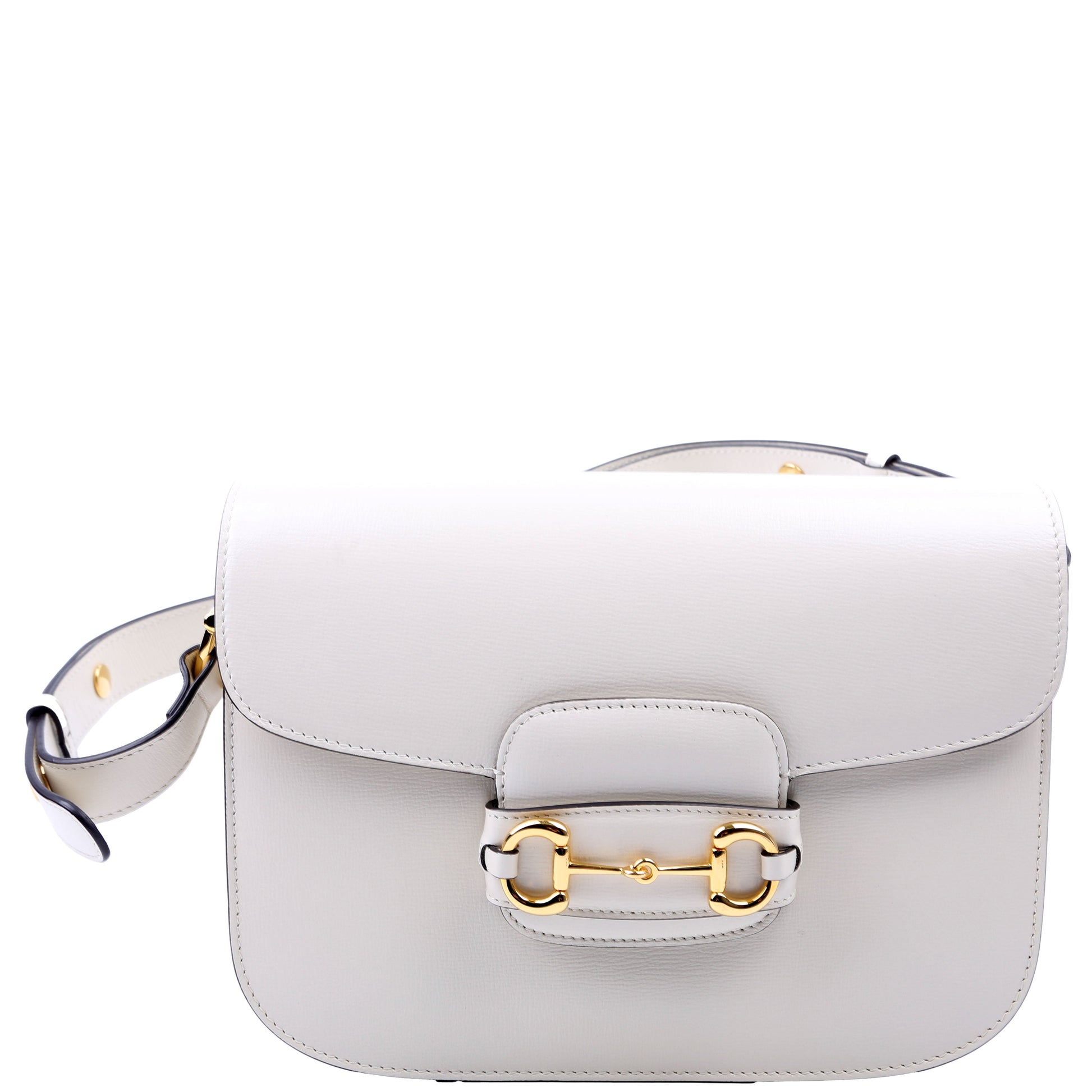 Gucci Horsebit Leather White Shoulder Bag