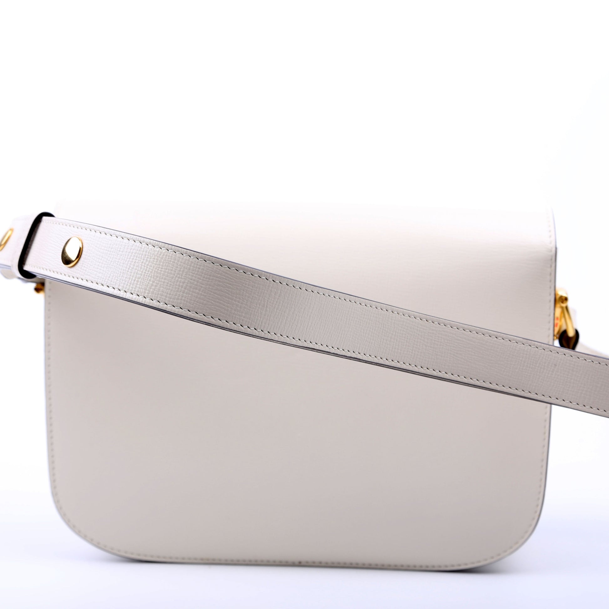 Gucci Horsebit Leather White Shoulder Bag
