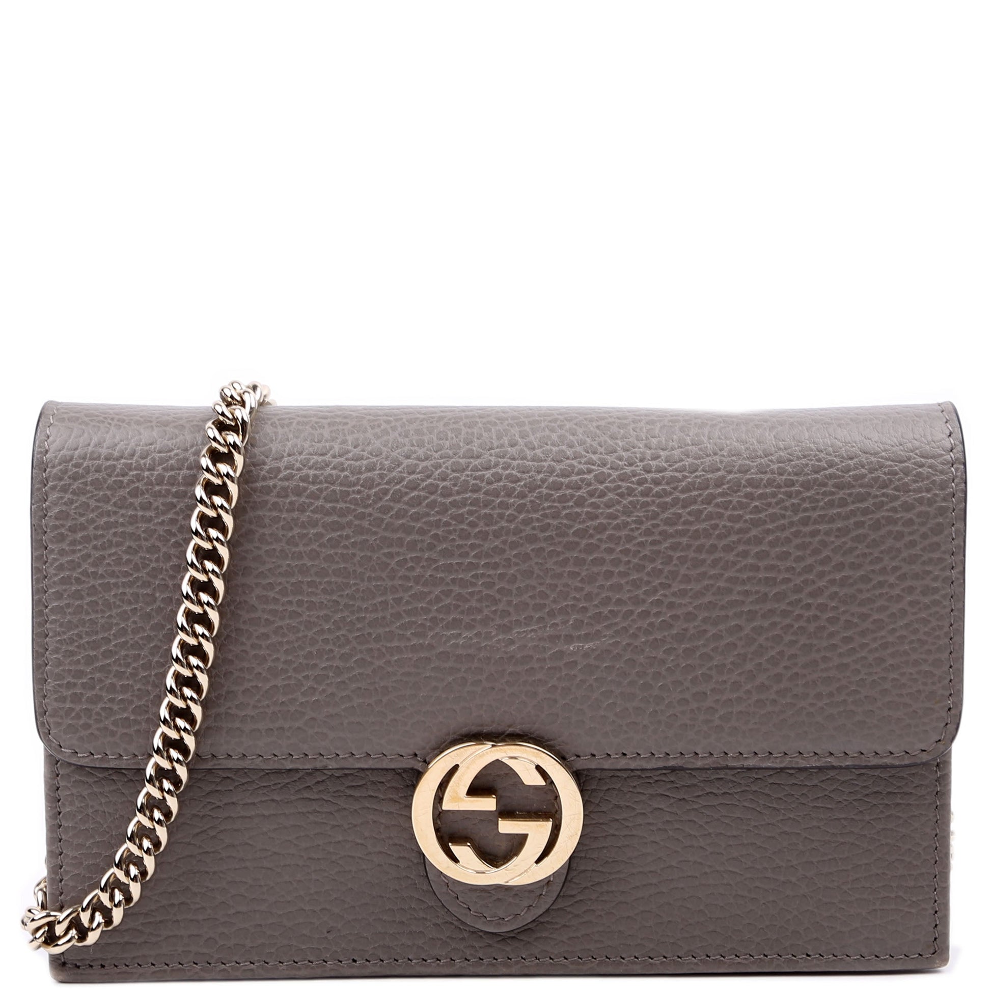 Gucci Interlocking G Grey Chain Wallet Case Grey 1