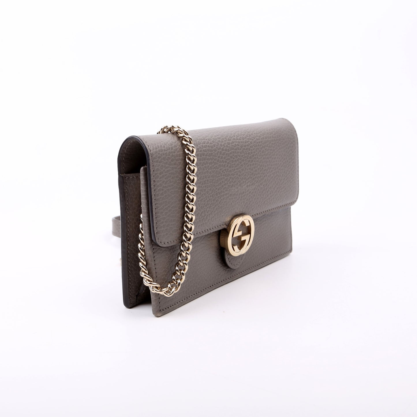 Gucci Interlocking G Grey Chain Wallet Case Grey 1