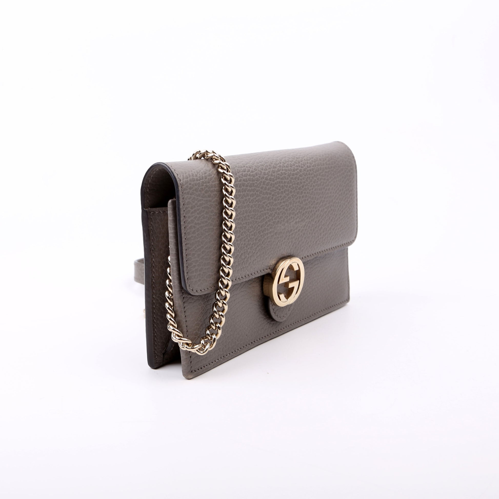 Gucci Interlocking G Grey Chain Wallet Case Grey 1