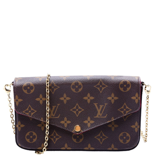 Louis Vuitton Pochette Felicie Berry Monogram Clutch Bag Berry 11