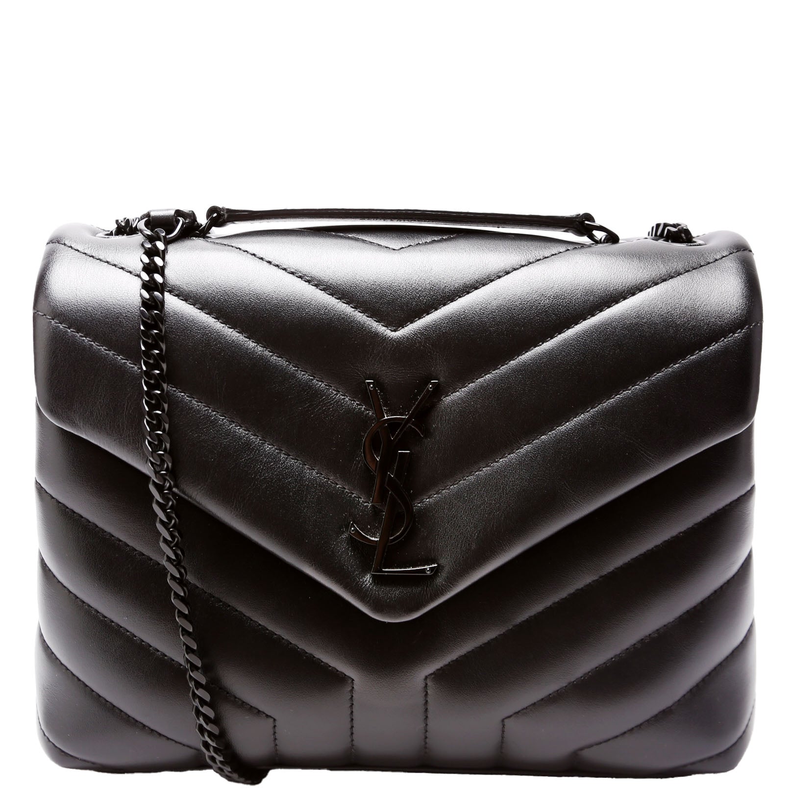 YSL Saint Laurent Loulou Satchel Bag Black Small