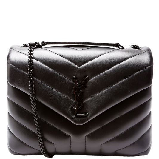 YSL Saint Laurent Loulou Satchel Bag Black Small
