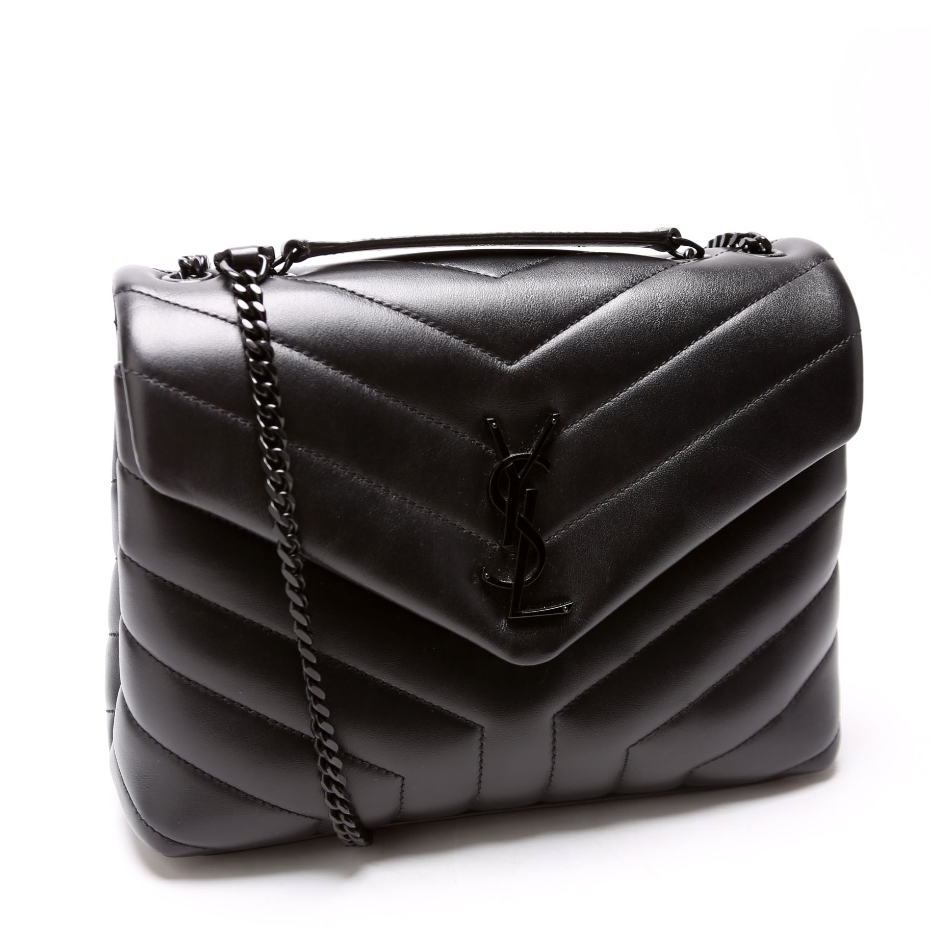 YSL Saint Laurent Loulou Satchel Bag Black Small