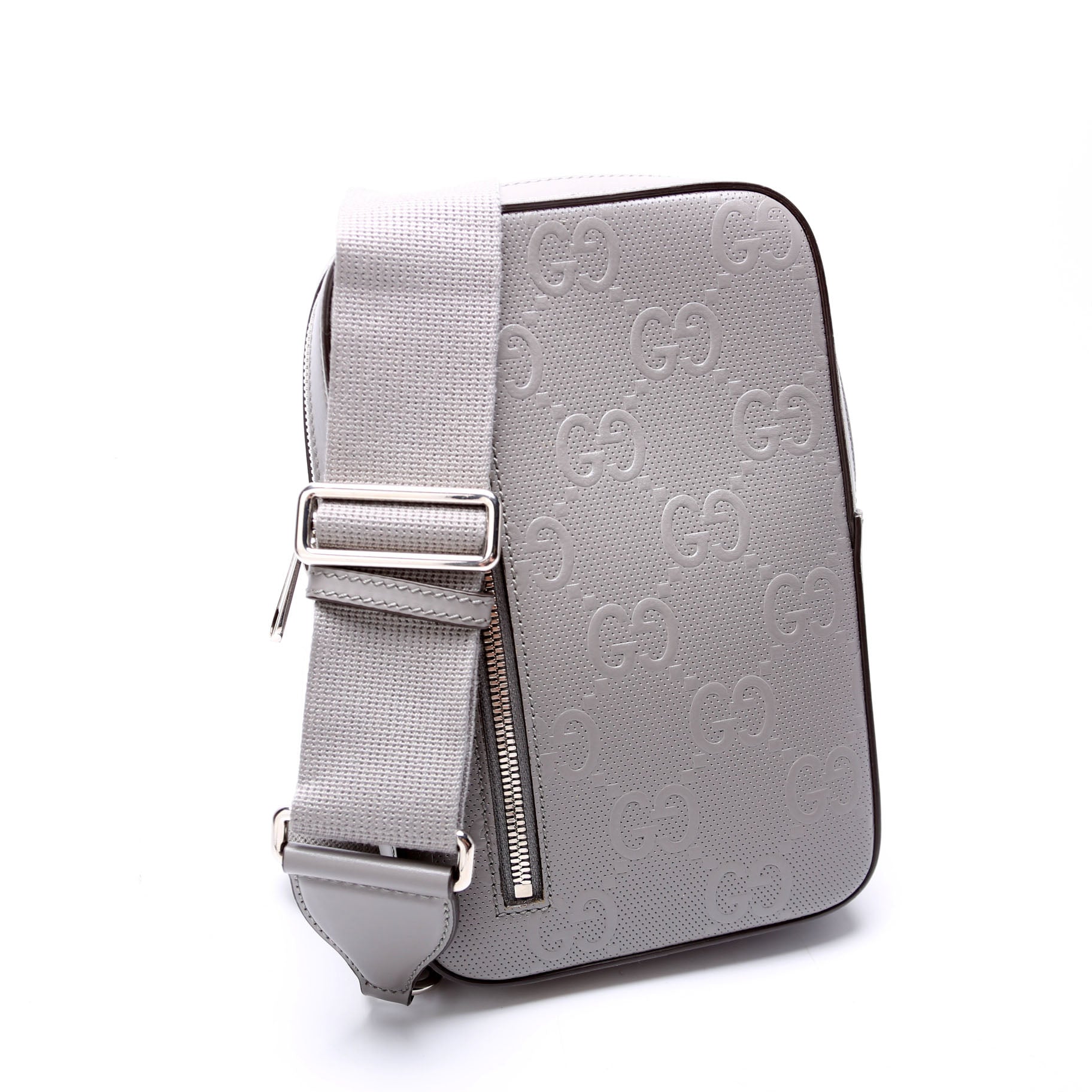 Gucci GG Embossed Sling Backpack Gray