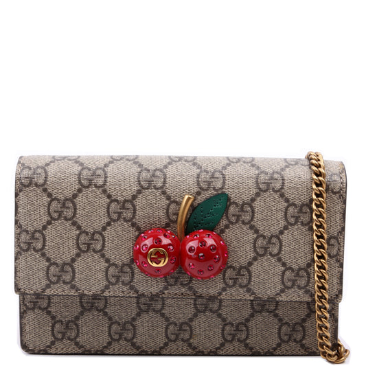 Gucci GG Supreme Cherries Red Mini Travel Bag