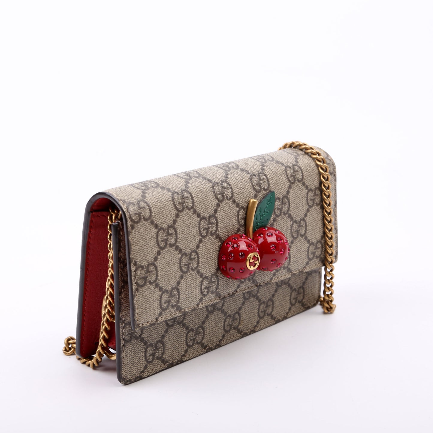 Gucci GG Supreme Cherries Red Mini Travel Bag