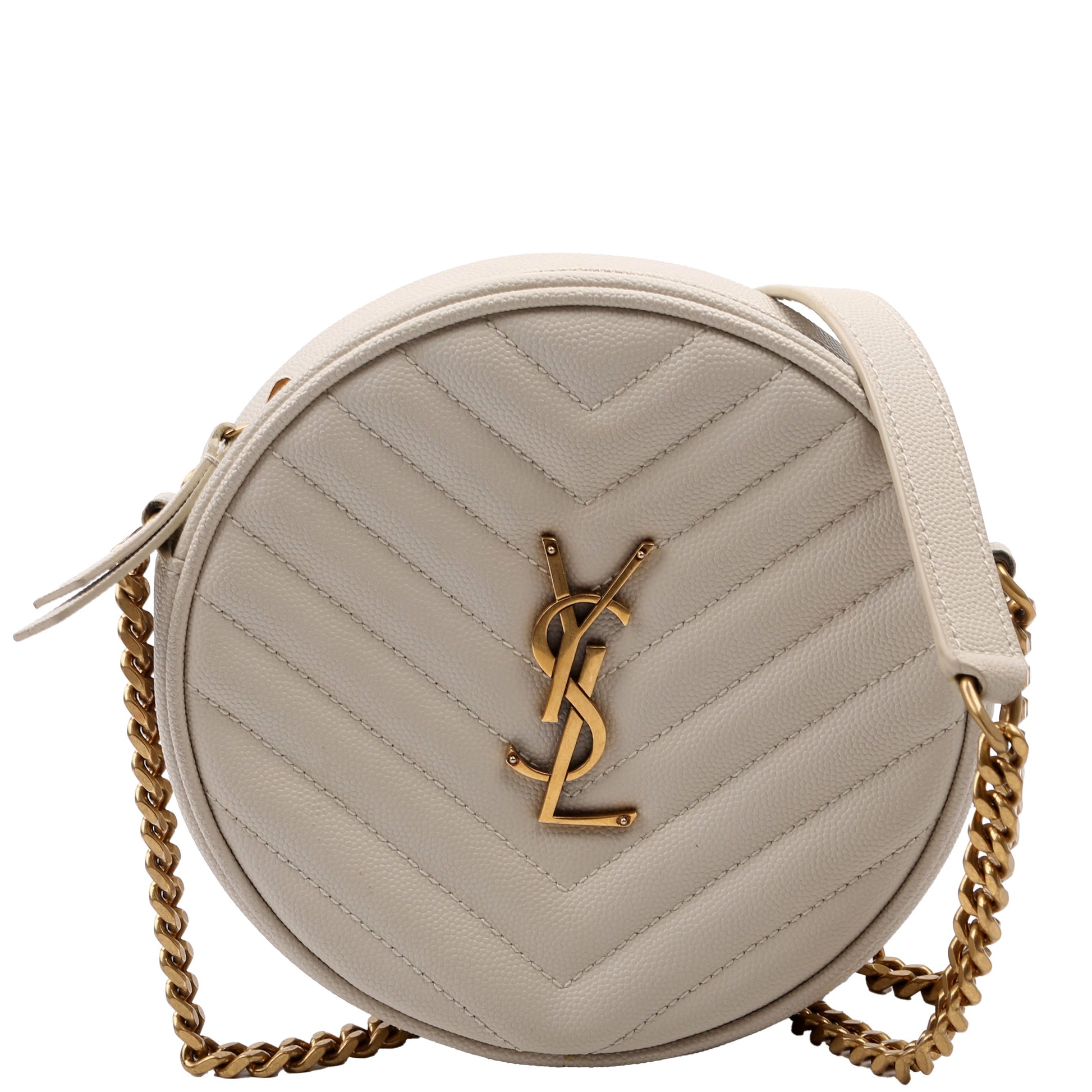 YSL Saint Laurent Saint Laurent Grain De Poudre Round Camera Cream Travel Bag