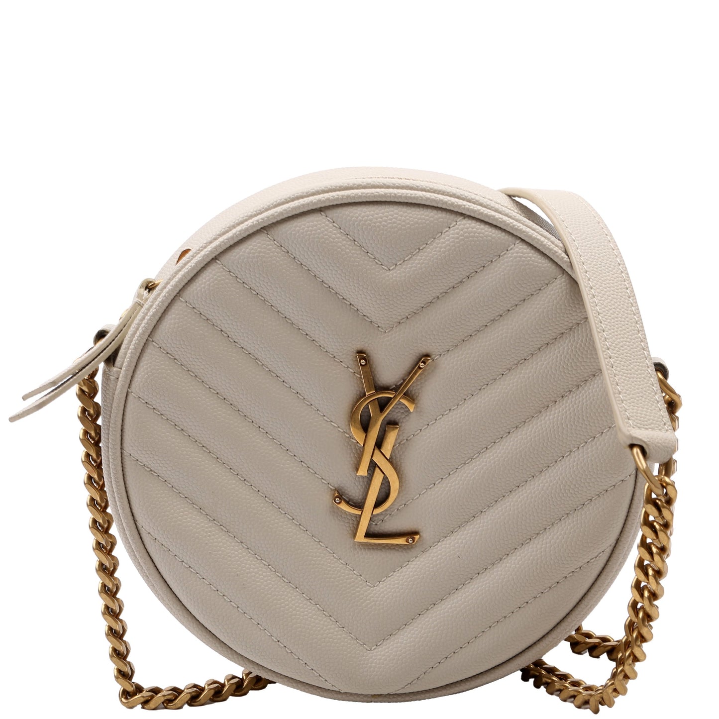 YSL Saint Laurent Saint Laurent Grain De Poudre Round Camera Cream Travel Bag