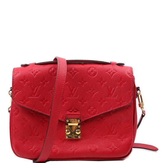 Louis Vuitton Pochette Metis Empreinte Red Clutch Bag