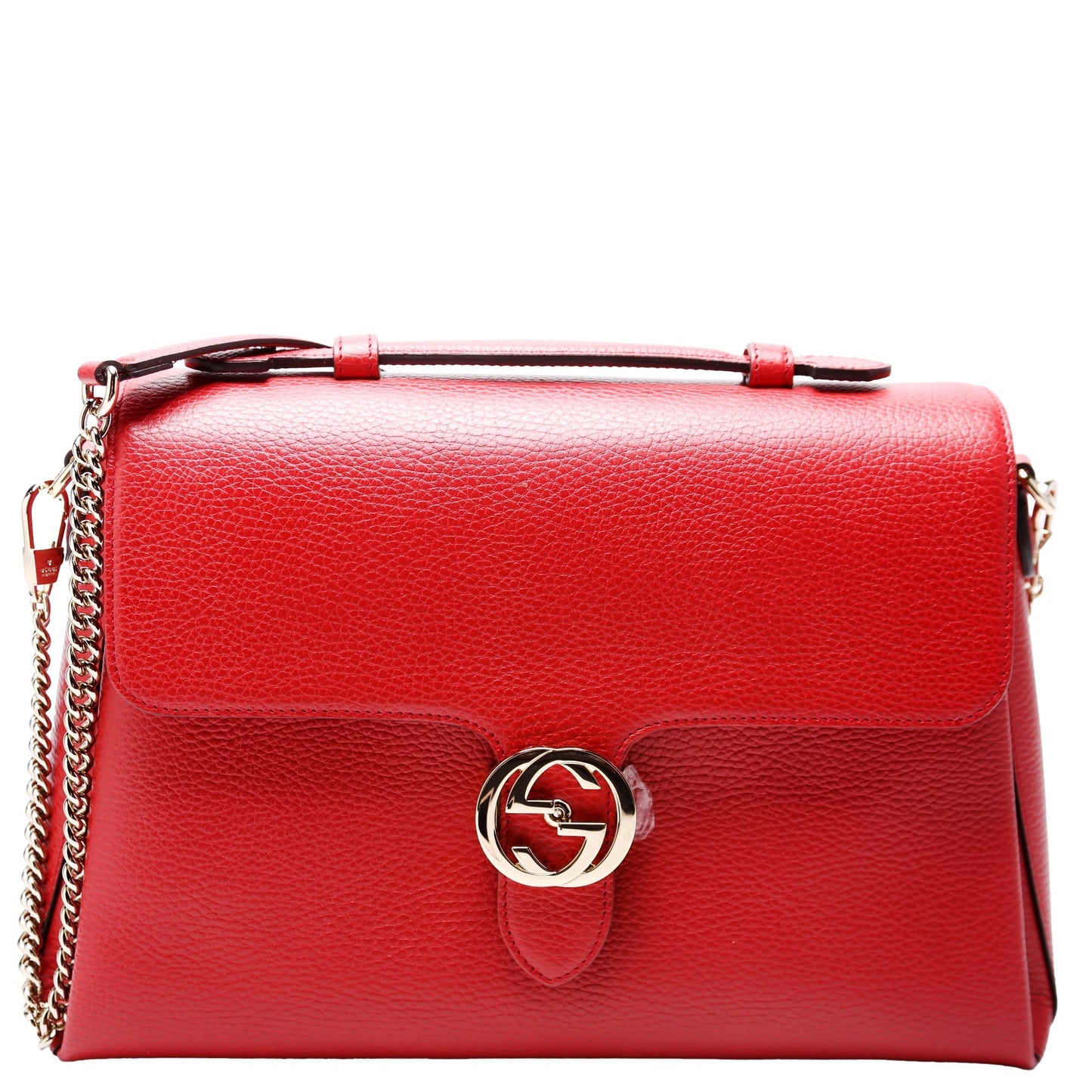 Gucci Interlocking GG Red Large Shoulder Bag Red 1