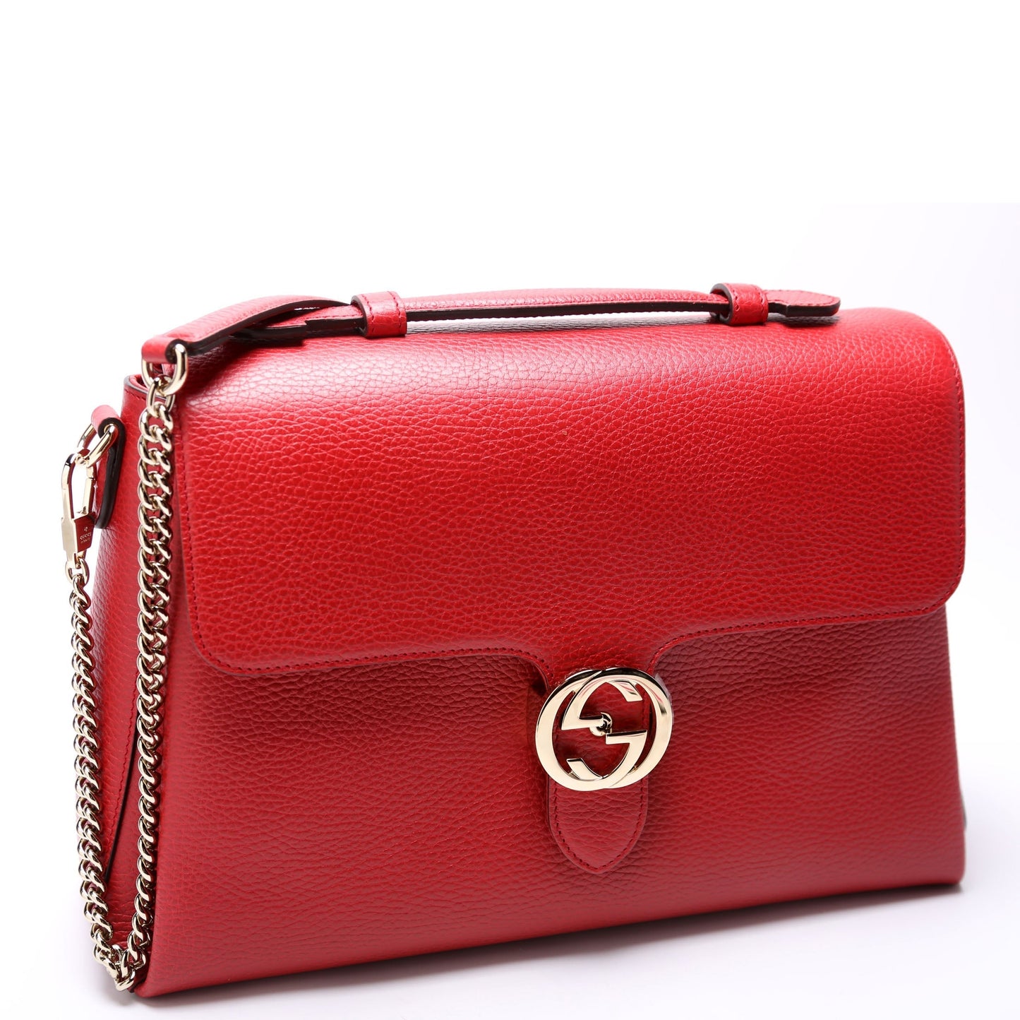 Gucci Interlocking GG Red Large Shoulder Bag Red 1