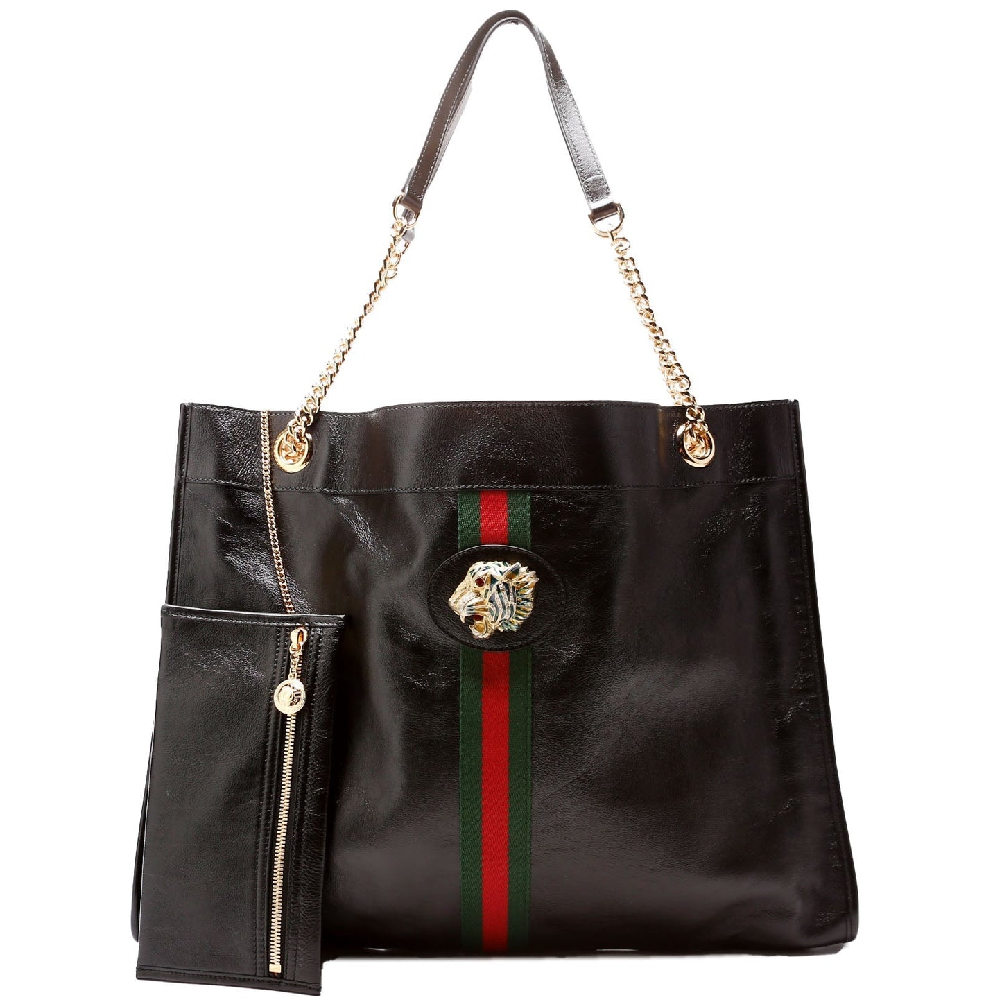 Gucci Rajah Leather Black Tote Bag