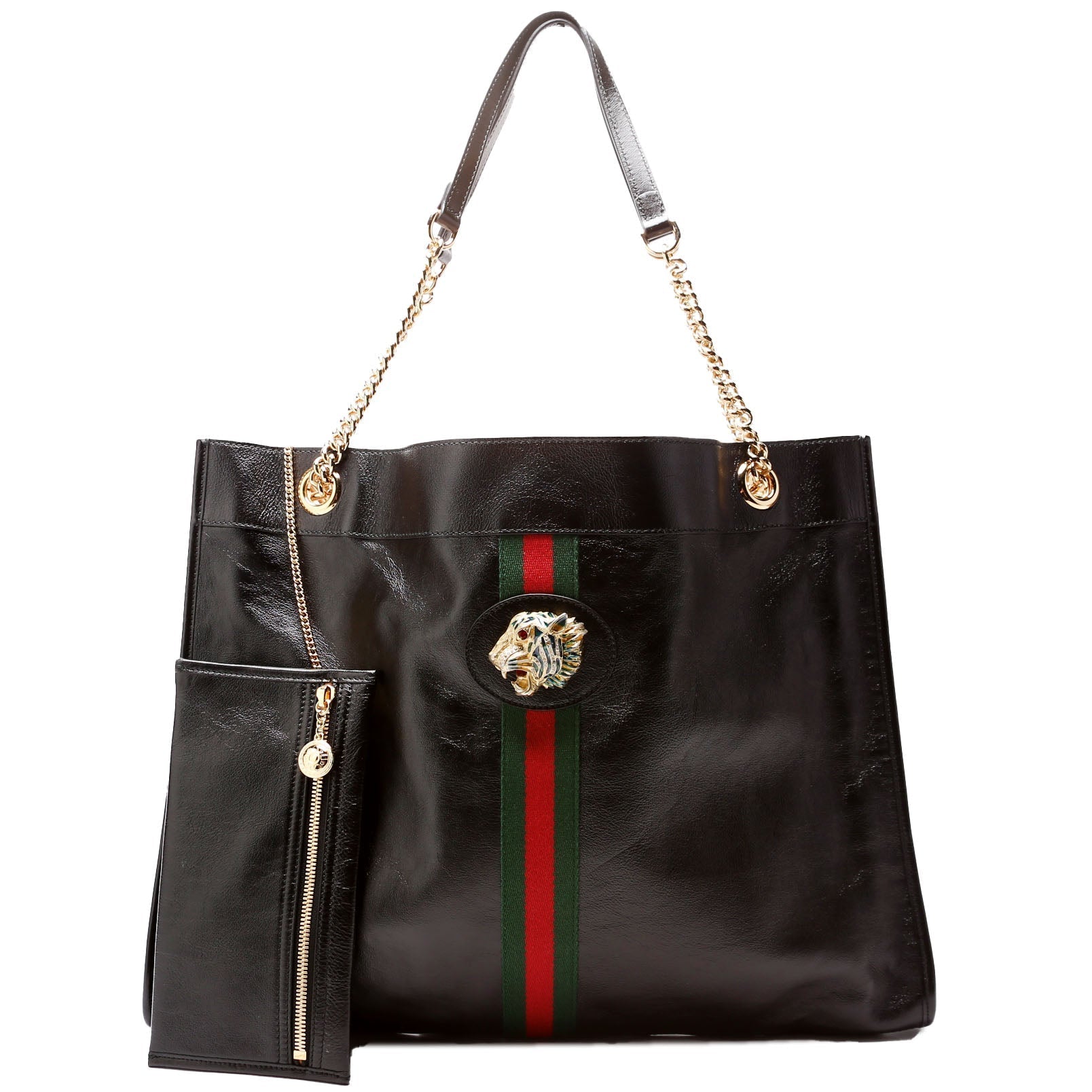 Gucci Rajah Leather Black Tote Bag