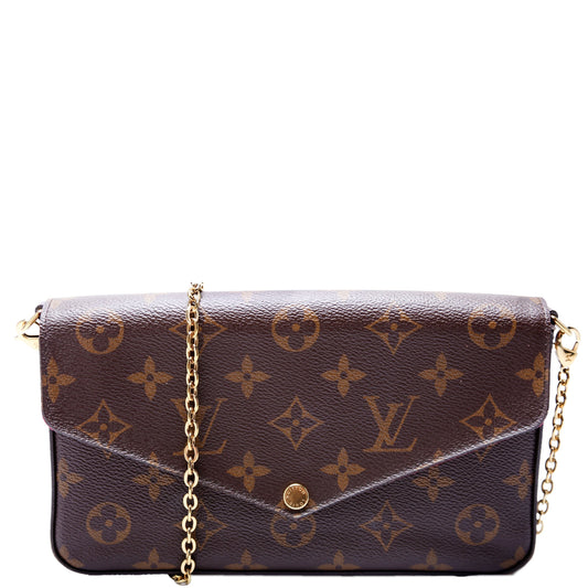 Louis Vuitton Pochette Felicie Berry Monogram Clutch Bag Berry 7