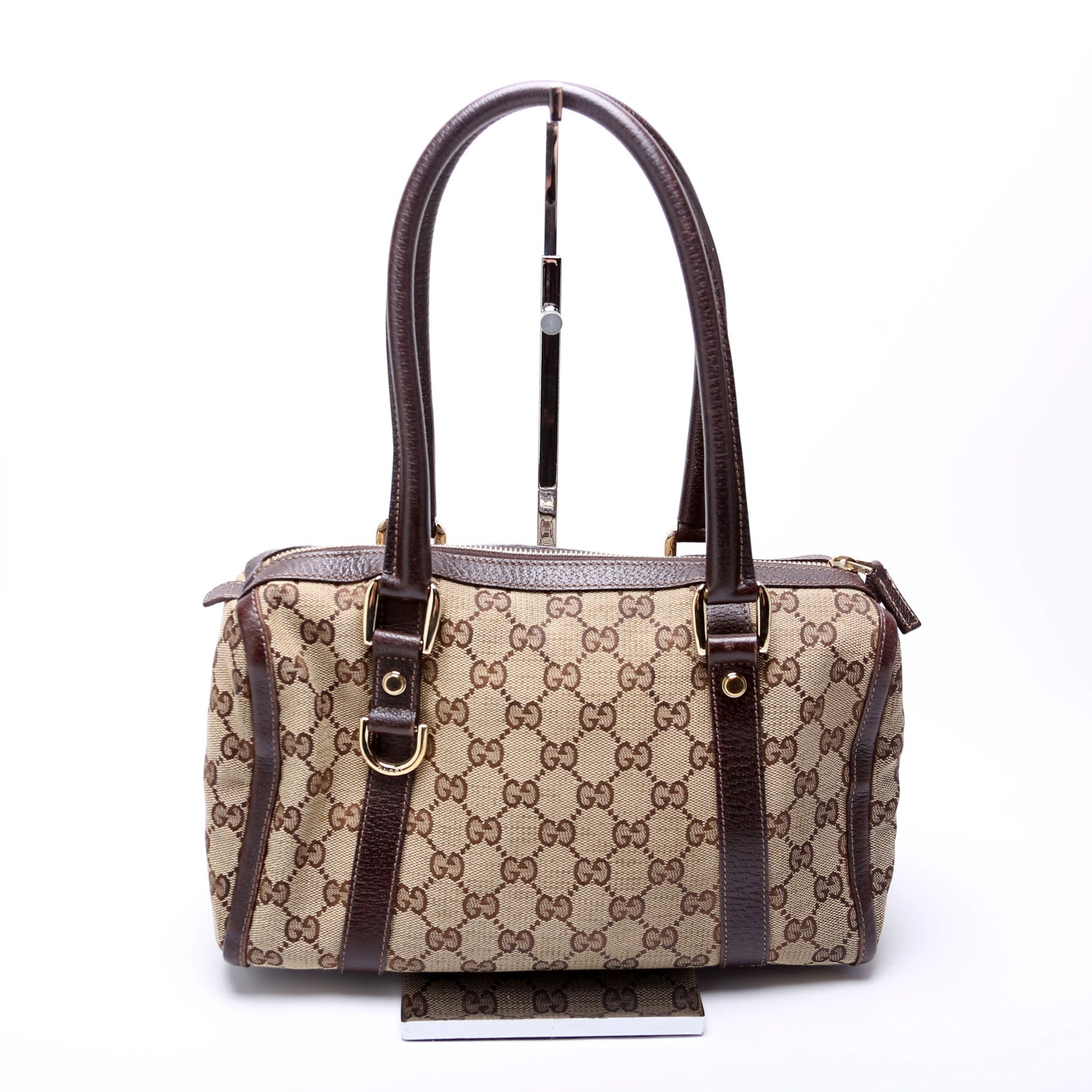 Gucci GG Abbey Boston Canvas Brown Small Travel Bag Brown 1