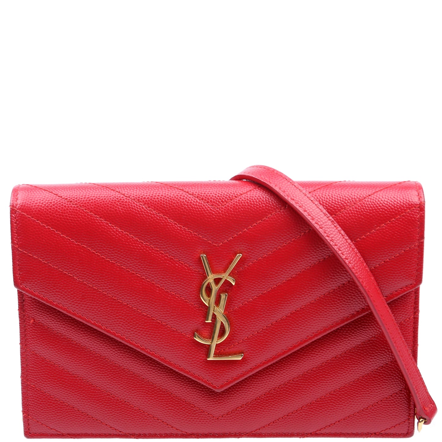 YSL Saint Laurent Saint Laurent Envelope Wallet Bag Red Chain Travel Bag