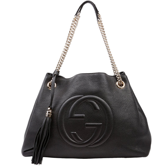 Gucci Soho Newer Black Chain Tote Bag Black 1