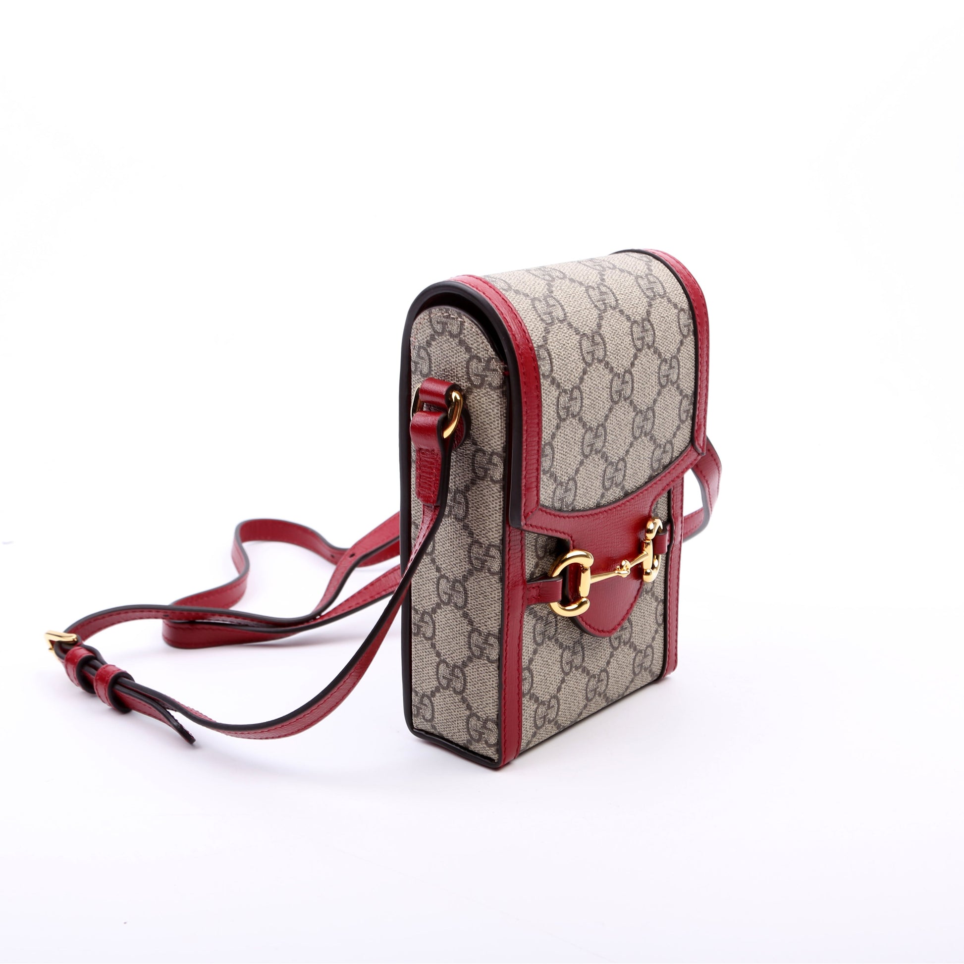 Gucci Horsebit GG Supreme Red Mini Travel Bag