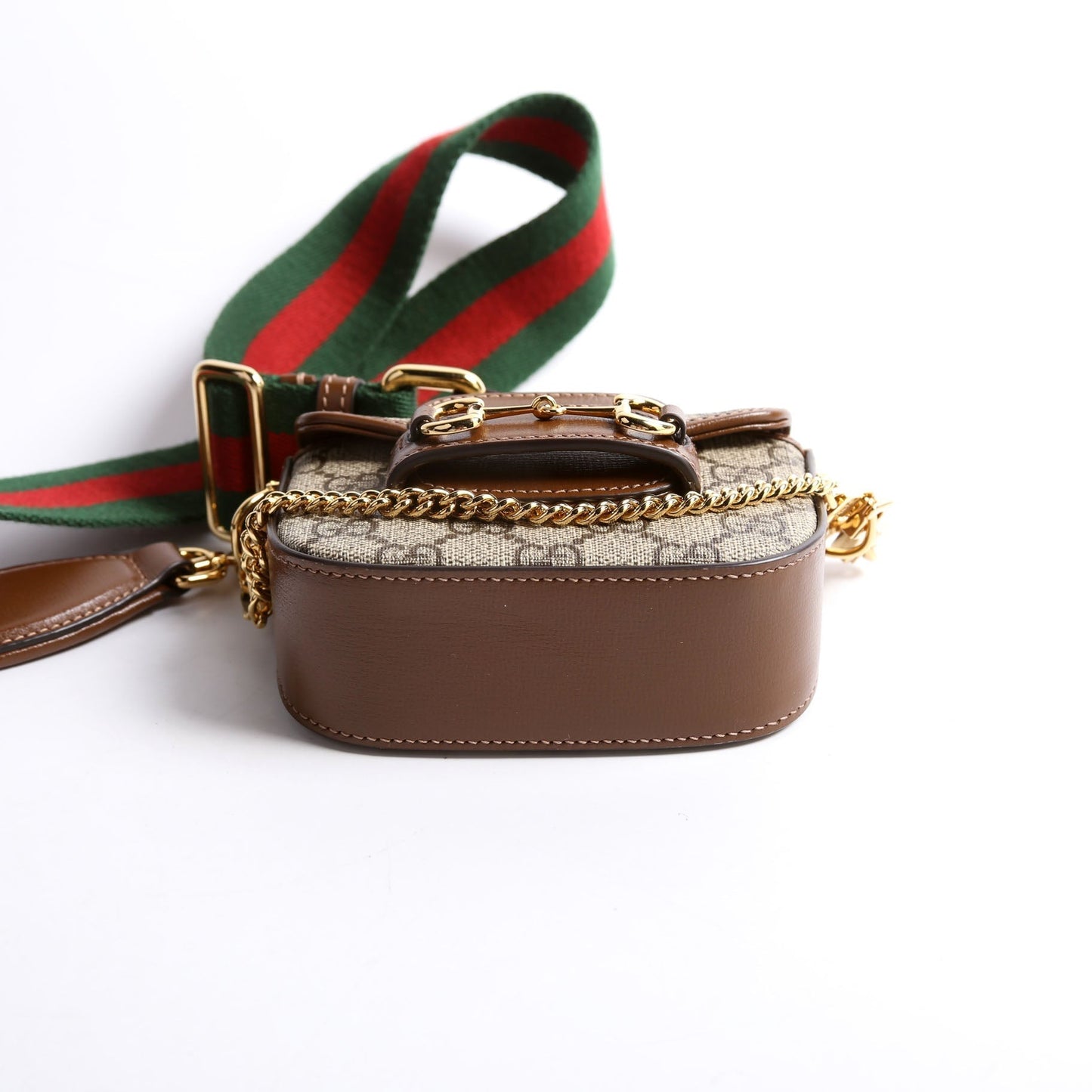 Gucci Horsebit GG Supreme On Strap Brown Wallet Case