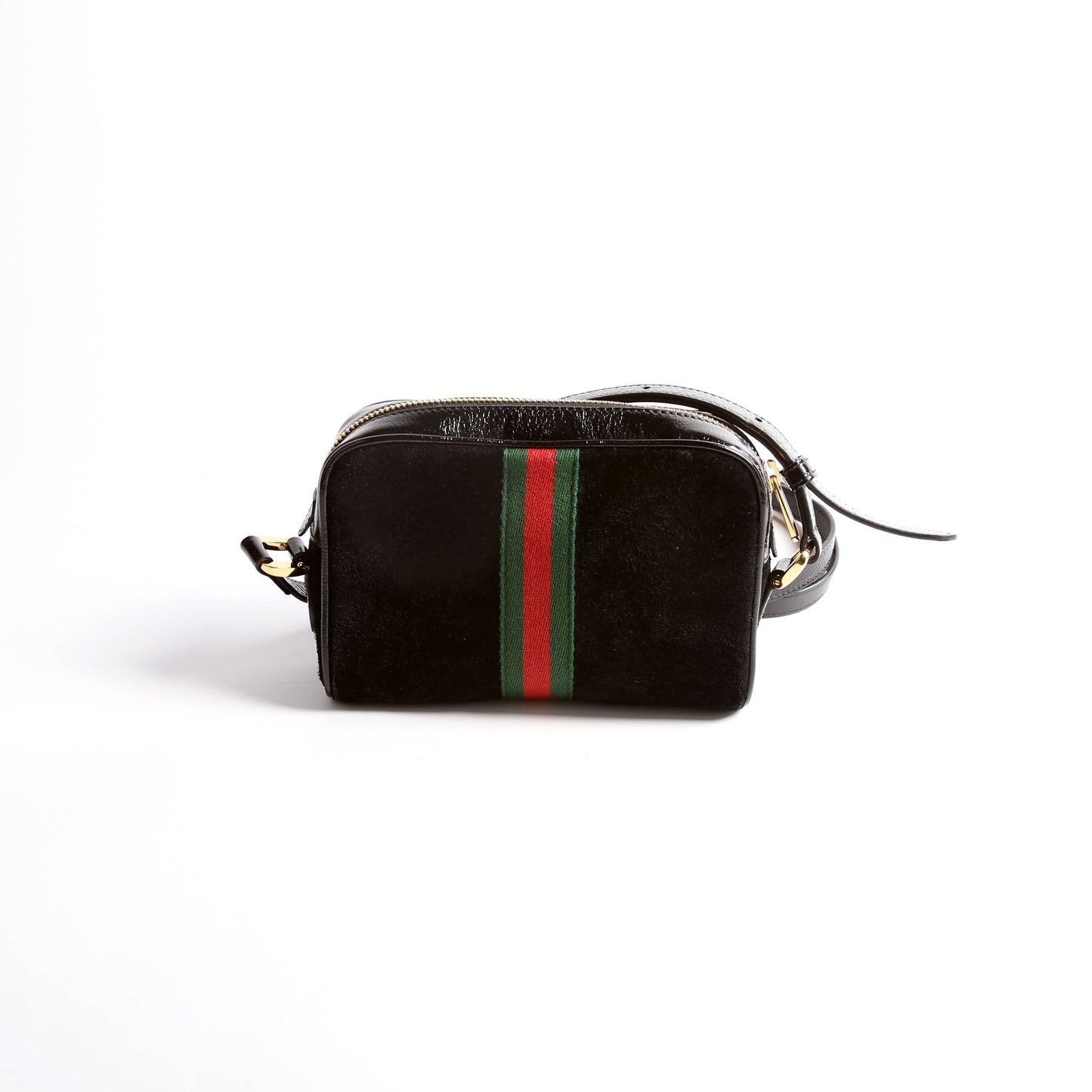 Gucci GG Super Ophidia Suede Black Mini Travel Bag