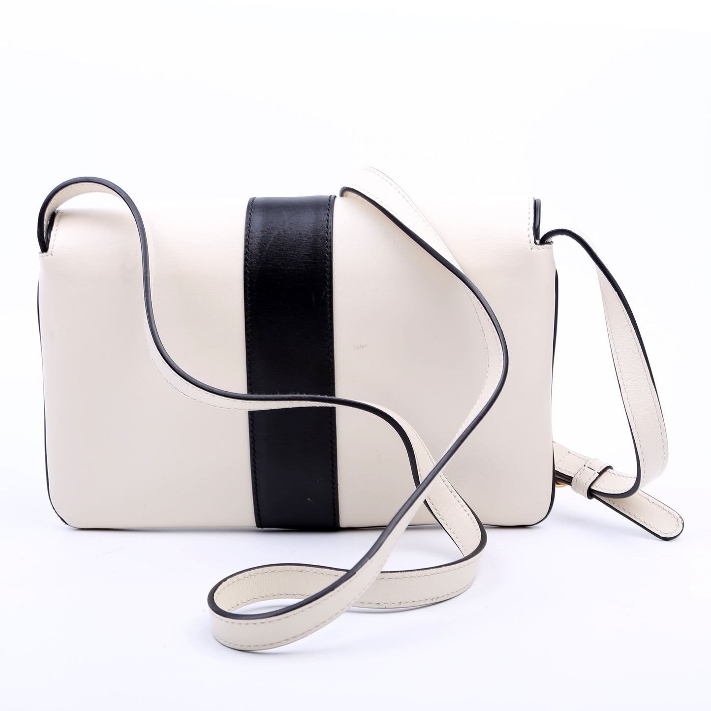 Gucci Arli Flap Calfskin Black White Small Travel Bag