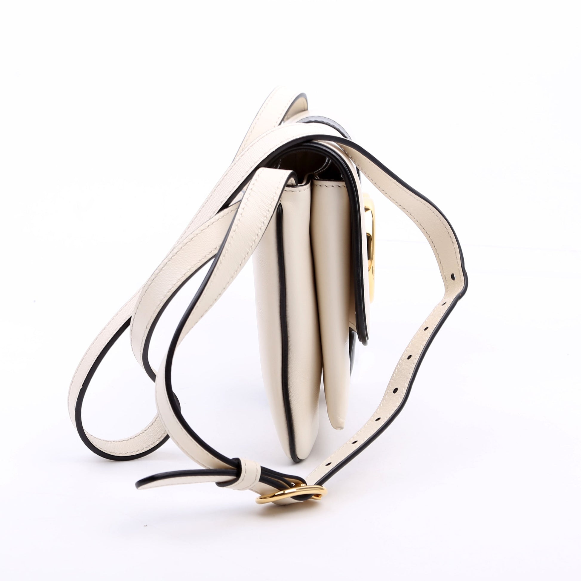 Gucci Arli Flap Calfskin Black White Small Travel Bag