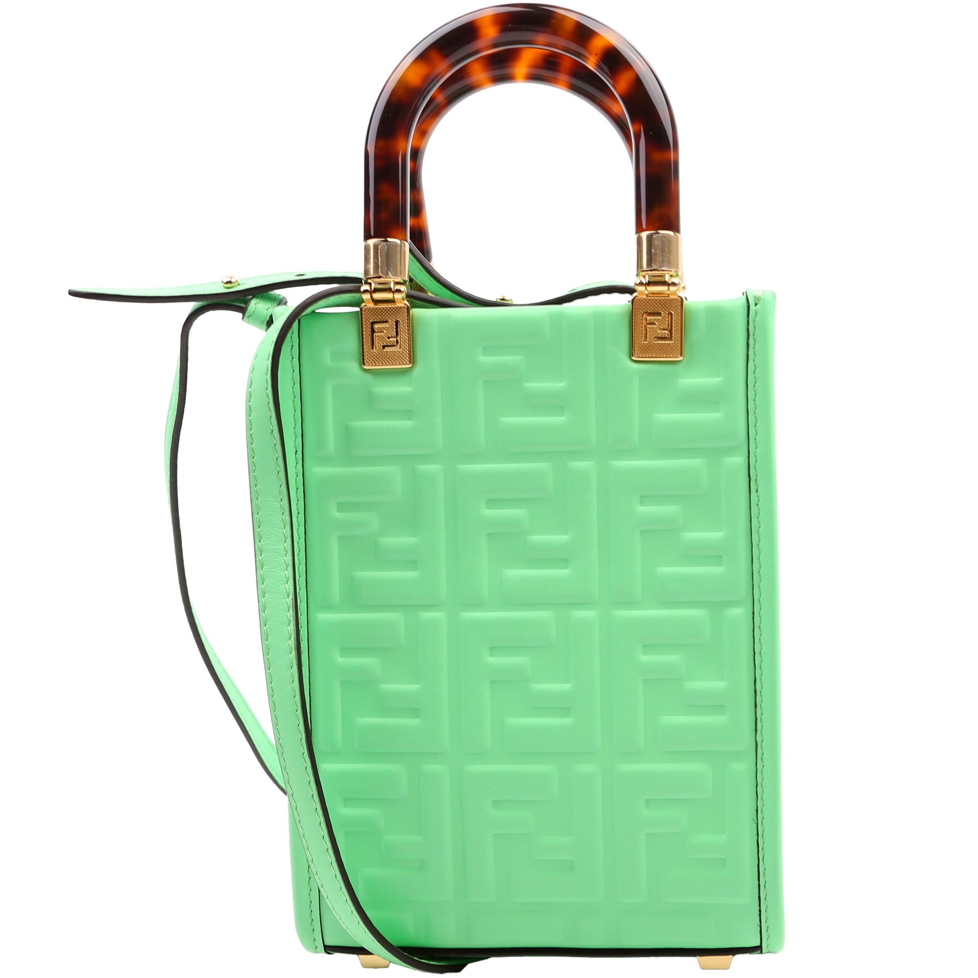 Fendi Sunshine Shopper Bag Green Mini Travel Bag