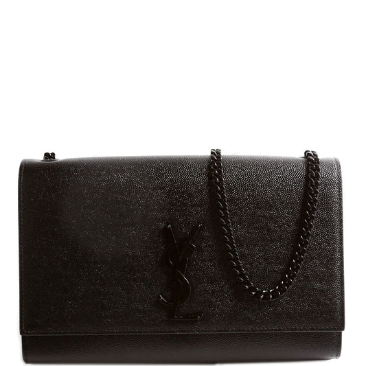 YSL Saint Laurent Saint Laurent Kate Satchel Grain Bag Black Medium Travel Bag
