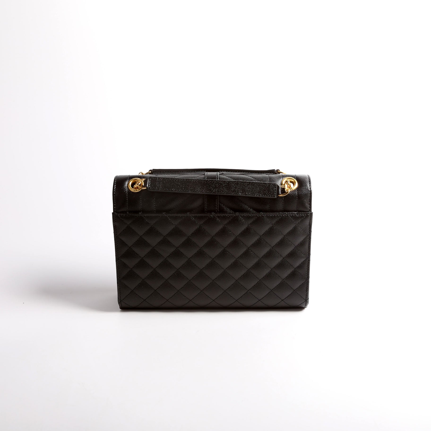 YSL Saint Laurent Envelope Triquilt Bag Black Small Travel Bag Triquilt 600195 Black