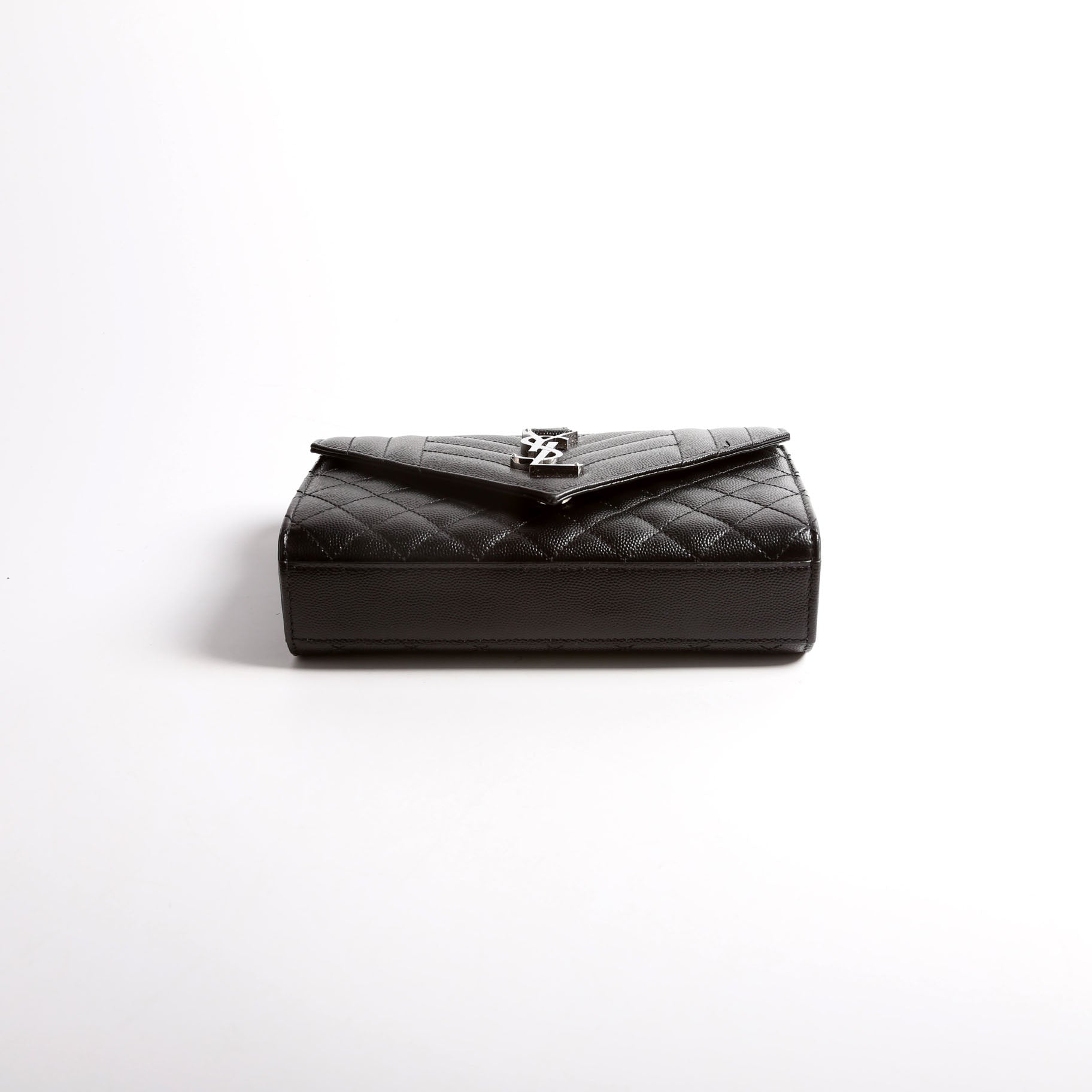 YSL Saint Laurent Envelope Triquilt Bag Black Small Travel Bag