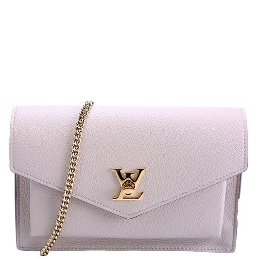 Louis Vuitton Mylockme Pochette Greige Gold Clutch Bag