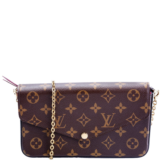 Louis Vuitton POchette Felicie Berry Monogram Brown Clutch Bag