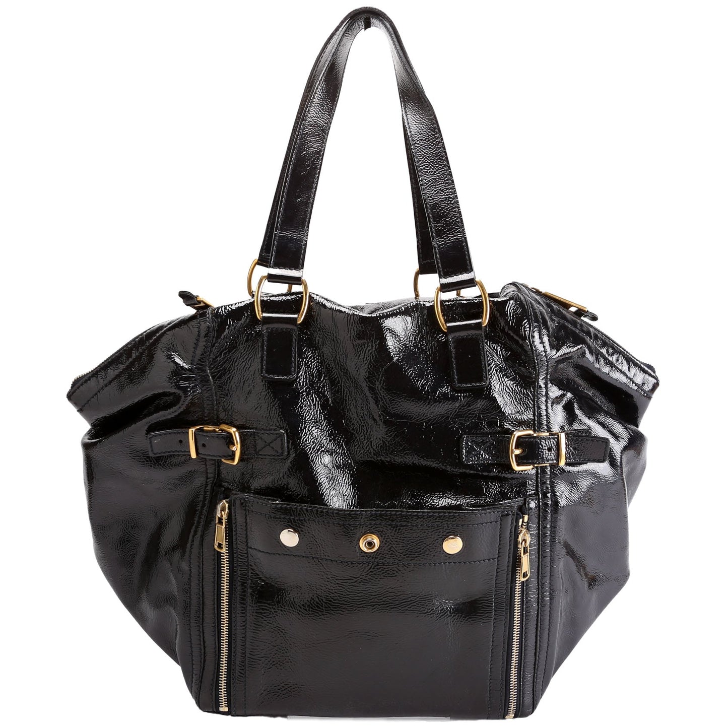 YSL Saint Laurent Saint Laurent Patent Rive Gauche Downtown Shoulder Leather Shoulder Bag