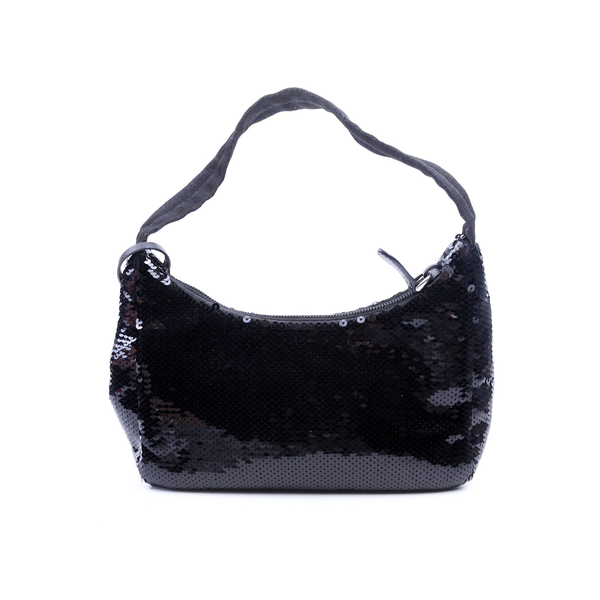 Prada Re Edition Sequin Bag Black White Travel Bag