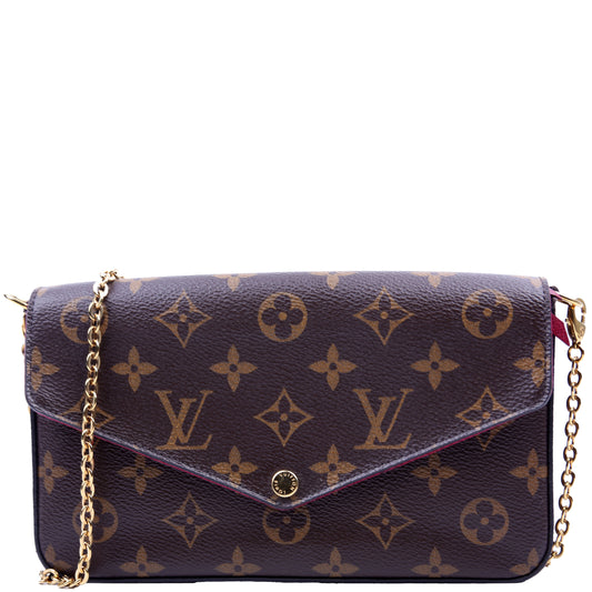 Louis Vuitton Pochette Felicie Berry Monogram Clutch Bag Berry 19