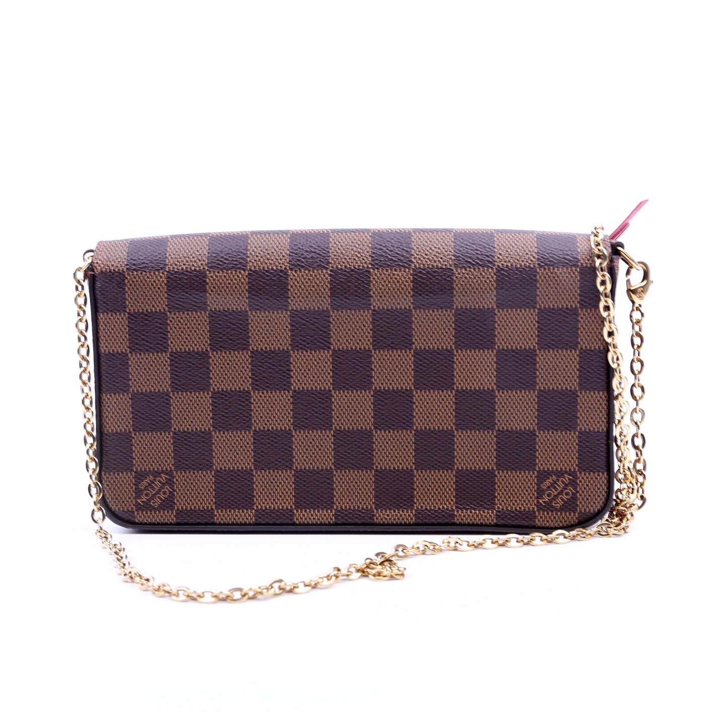 Louis Vuitton Pochette Felicie Ebene Damier Red Clutch Bag Red 2