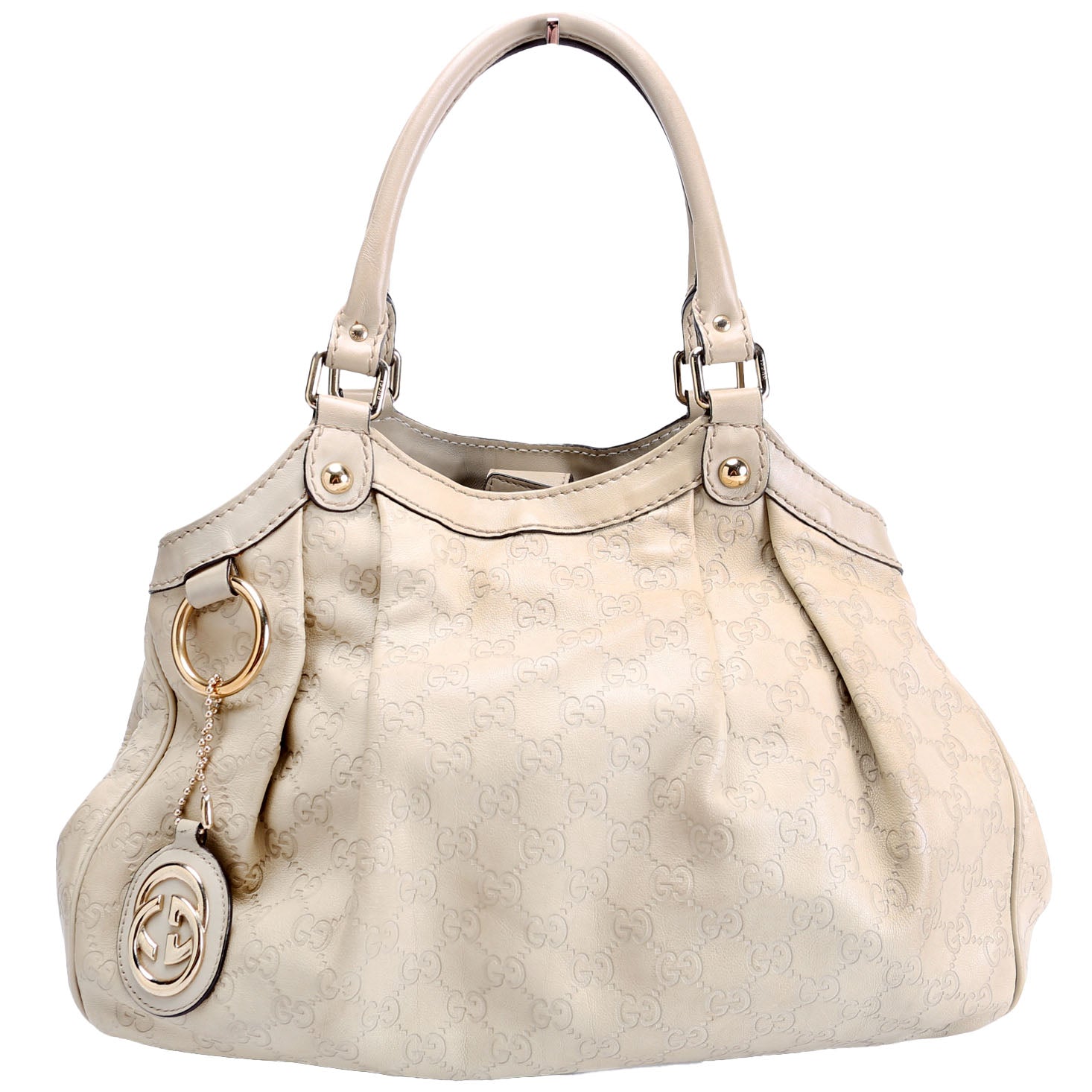 Gucci Sukey GG Nude Leather Medium Travel Bag