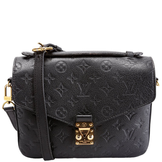 Louis Vuitton Pochette Metis Empreinte Black Clutch Bag Black 11
