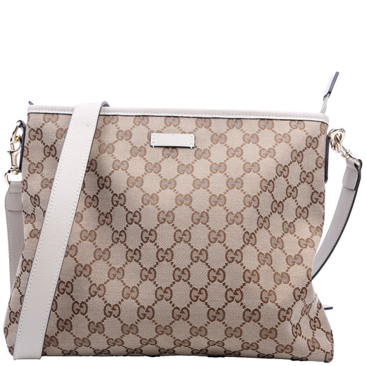 Gucci GG Canvas White Crossbody Bag