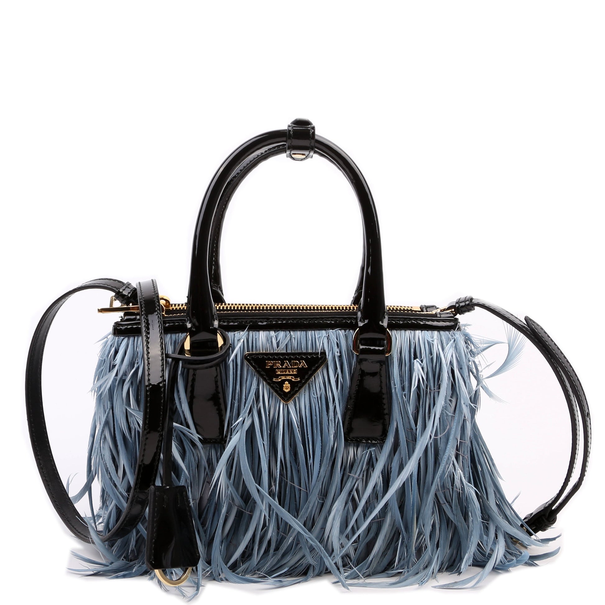 Prada Feather Galleria Bag Blue Mini Travel Bag