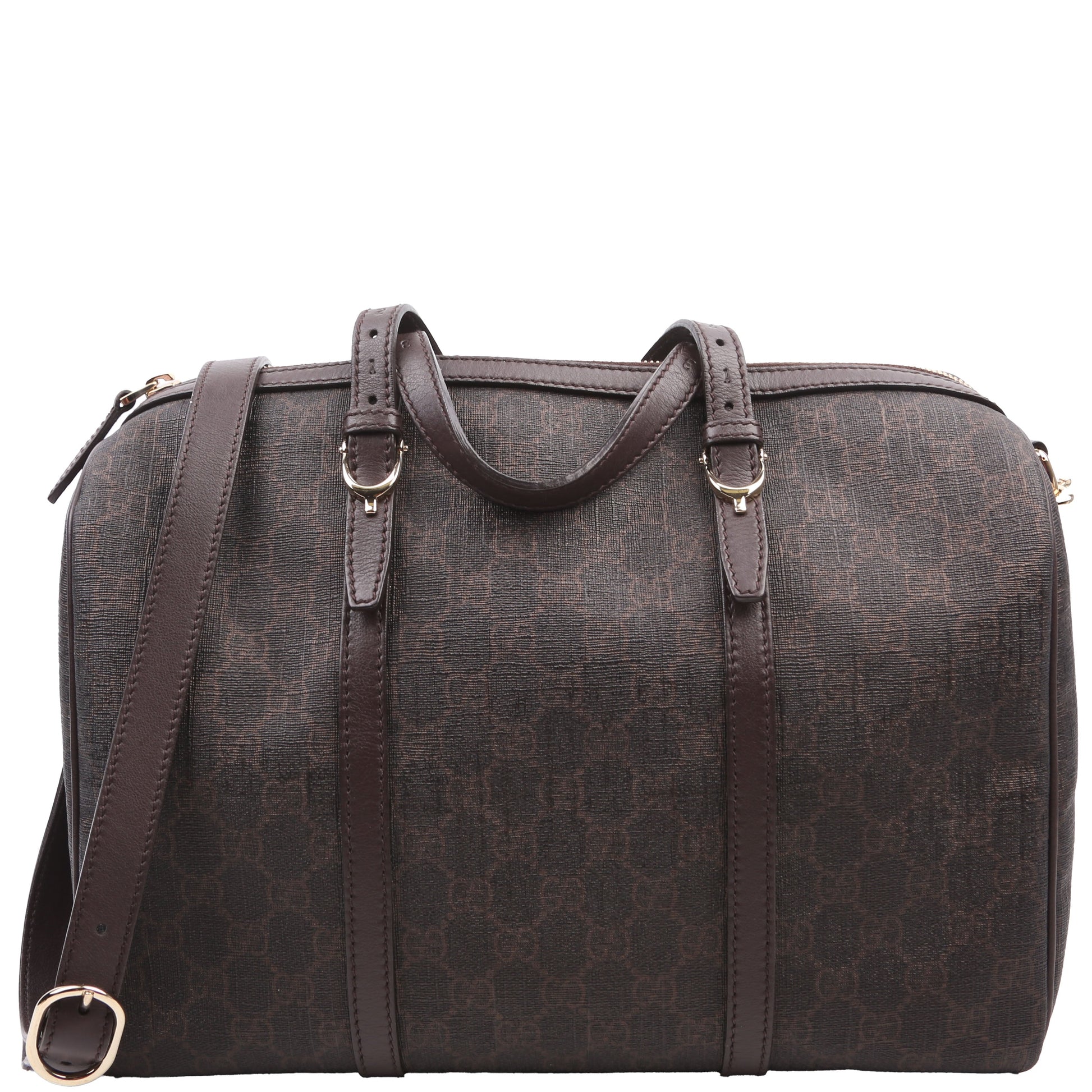 Gucci GG Supreme Boston Brown Travel Bag
