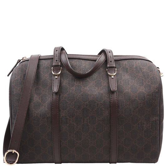 Gucci GG Supreme Boston Brown Travel Bag