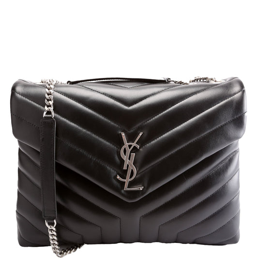 YSL Saint Laurent Loulou Medium Bag Quilted Black Travel Bag